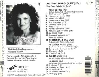 CD Luciano Berio: The Great Works For Voice