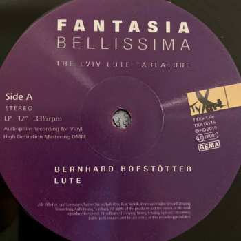 LP Bernhard Hofstötter: Fantasia Bellissima The Lviv Lute Tablature