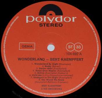 LP Bert Kaempfert: Wonderland
