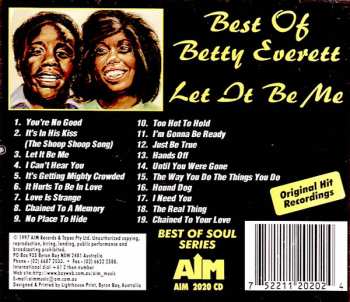 CD Betty Everett: Best Of Betty Everett/ Let It Be Me