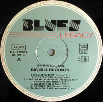 LP Big Bill Broonzy: Lonesome Road Blues