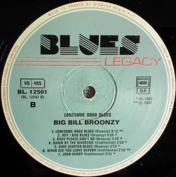 LP Big Bill Broonzy: Lonesome Road Blues