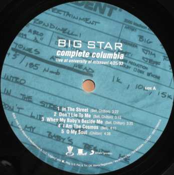 2LP Big Star: Complete Columbia...Live At Missouri University 4/25/93