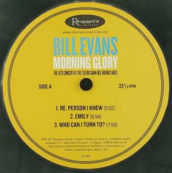 2LP The Bill Evans Trio: Morning Glory: The 1973 Concert At The Teatro Gran Rex, Buenos Aires DLX | LTD | NUM