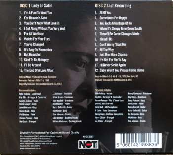2CD Billie Holiday: Lady In Satin / Last Recording