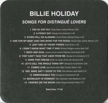 CD Billie Holiday: Songs For Distingué Lovers LTD