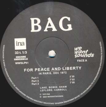 LP Black Artists Group: For Peace And Liberty (In Paris, Dec 1972) LTD
