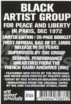LP Black Artists Group: For Peace And Liberty (In Paris, Dec 1972) LTD
