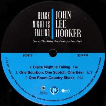 2LP John Lee Hooker: Black Night Is Falling (Live At The Rising Sun Celebrity Jazz Club)