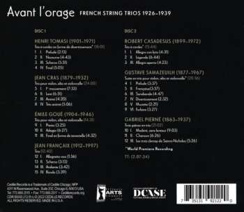2CD Black Oak Ensemble: Avant L'orage (French String Trios 1926-1939)