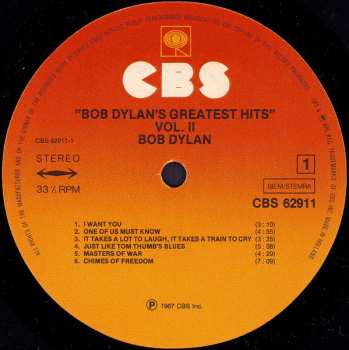 LP Bob Dylan: Bob Dylan's Greatest Hits 2