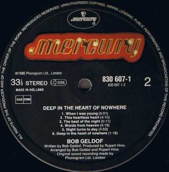 LP Bob Geldof: Deep In The Heart Of Nowhere