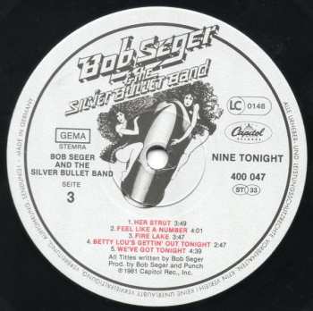 2LP Bob Seger And The Silver Bullet Band: Nine Tonight