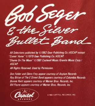 LP Bob Seger And The Silver Bullet Band: The Distance