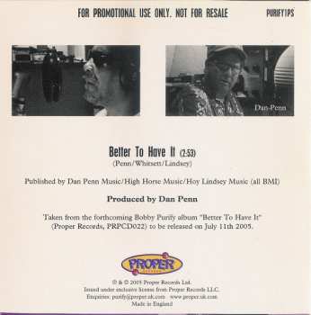 CD Bobby Purify: Better To Have It