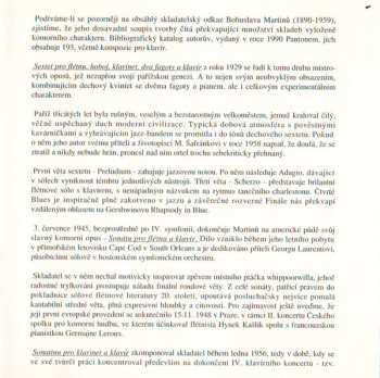 CD Bohuslav Martinů: Chamber Music For Wind Instruments