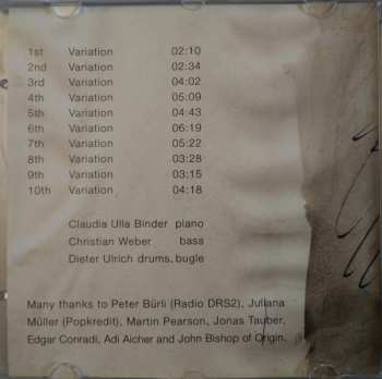 CD Christian Weber: Ten Variations On An Unknown Theme