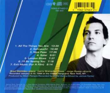 CD Brad Mehldau: Art Of The Trio 4 - Back At The Vanguard