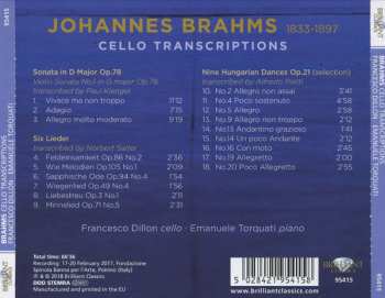 CD Johannes Brahms: Cello Transcriptions
