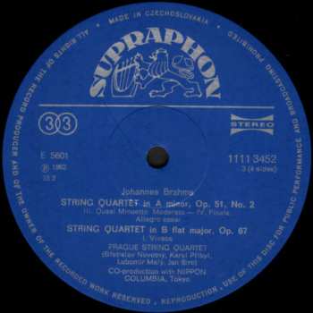 2LP Johannes Brahms: String Quartets Complete