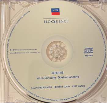 CD Johannes Brahms: Violin Concerto; Double Concerto