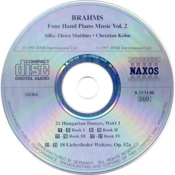 CD Johannes Brahms: Four Hand Piano Music Vol. 2