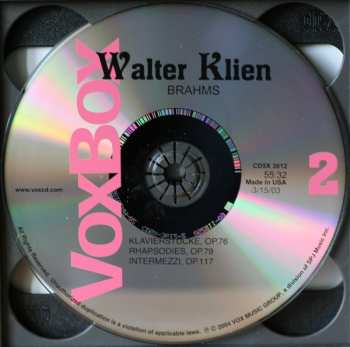 5CD Johannes Brahms: Walter Klien Plays Brahms