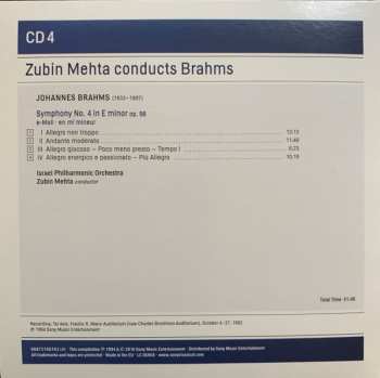 4CD/Box Set Johannes Brahms: Zubin Mehta Conducts Brahms (Symphonies Nos. 1-4 • Tragic Overture • Haydn Variations)