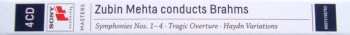 4CD/Box Set Johannes Brahms: Zubin Mehta Conducts Brahms (Symphonies Nos. 1-4 • Tragic Overture • Haydn Variations)