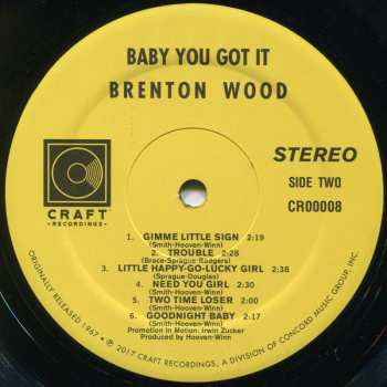 LP Brenton Wood: Baby You Got It