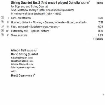 CD Brett Dean: Epitaphs · Eclipse (String Quartet No. 1) · String Quartet No. 2 'And Once I Played Ophelia'