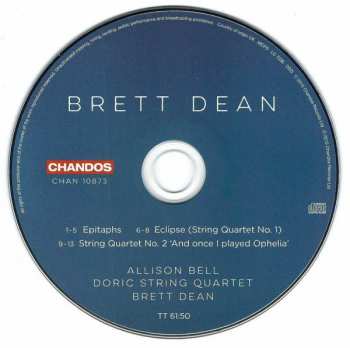 CD Brett Dean: Epitaphs · Eclipse (String Quartet No. 1) · String Quartet No. 2 'And Once I Played Ophelia'