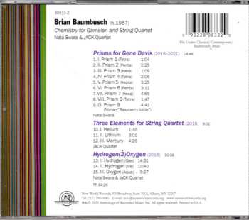 CD The JACK Quartet: Chemistry For Gamelan And String Quartet