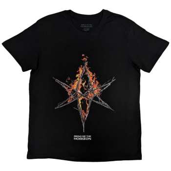 Merch Bring Me the Horizon: T-shirt Flame Hex & Text Logo Bring Me The Horizon