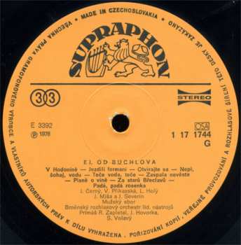 LP Brněnský Rozhlasový Orchestr Lidových Nástrojů: Ej, Od Buchlova