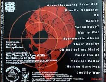 CD Broken Bones: Time For Anger,  Not Justice