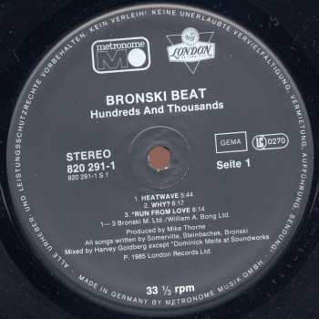 LP Bronski Beat: Hundreds & Thousands