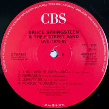 5LP/Box Set Bruce Springsteen & The E-Street Band: Live 1975-85