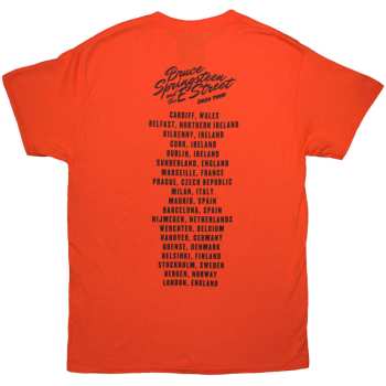 Merch Bruce Springsteen: Bruce Springsteen Unisex T-shirt: Tour '24 River Font (orange) (back Print & Ex-tour) (small) S