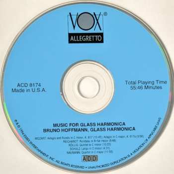 CD Bruno Hoffmann: Music For Glass Harmonica