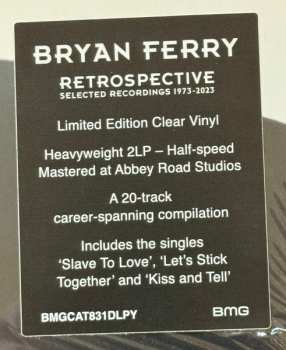 2LP Bryan Ferry: Retrospective (Selected Recordings 1973-2023) CLR | LTD