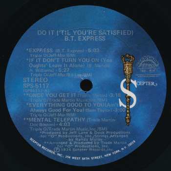 LP B.T. Express: Do It ('Til You're Satisfied)