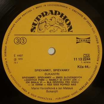 LP Bukanýři: Spievanky, Spievanky