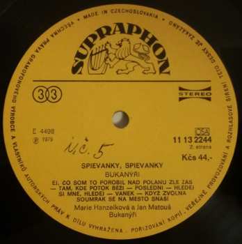 LP Bukanýři: Spievanky, Spievanky