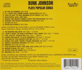 CD Bunk Johnson: Plays Popular Songs