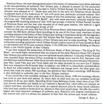 CD Bunk Johnson: The King Of The Blues