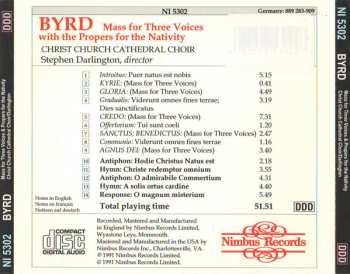CD The Choir Of Christ Church Cathedral: Mass For Three Voices With The Propers For The Nativity