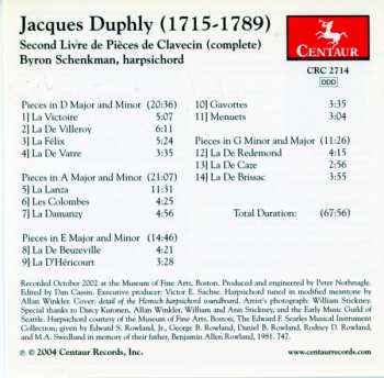 CD Byron Schenkman: Jacques Duphly: Second Livre Pieces De Clavecin (complete)