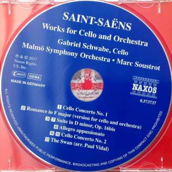 CD Camille Saint-Saëns: Cello Concertos Nos. 1 & 2 / Works For Cello And Orchestra