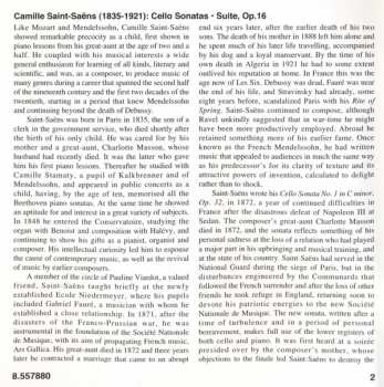 CD Camille Saint-Saëns: Cello Sonatas • Suite For Cello And Piano, Op. 16